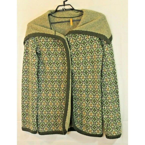 Etro Sweaters - Etro Wool Blend Green Print Cardigan Sweater Button Up Jacket Italian Made Sz 42